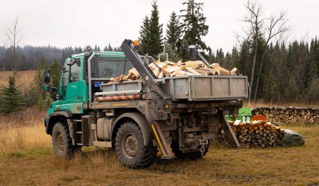 UniMog and Firewood - Green Energy Homes - Derek Chambers
