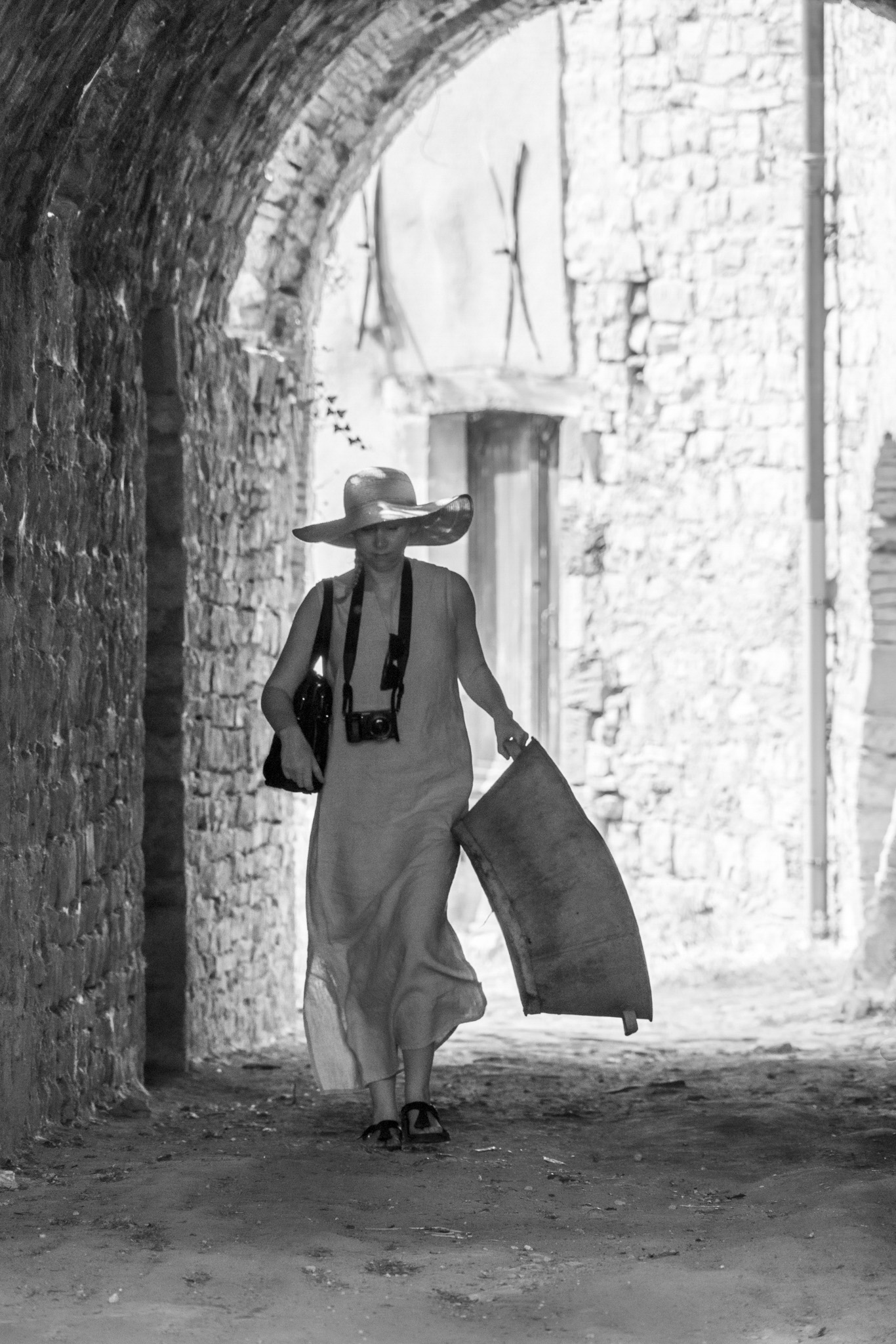 Larry Citra © Lady with Old Washbasin_BW- Small- Small