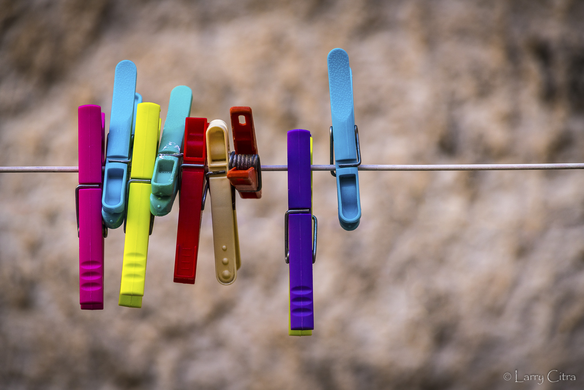 Larry Citra © Clothes Pegs on Line, Provence, France